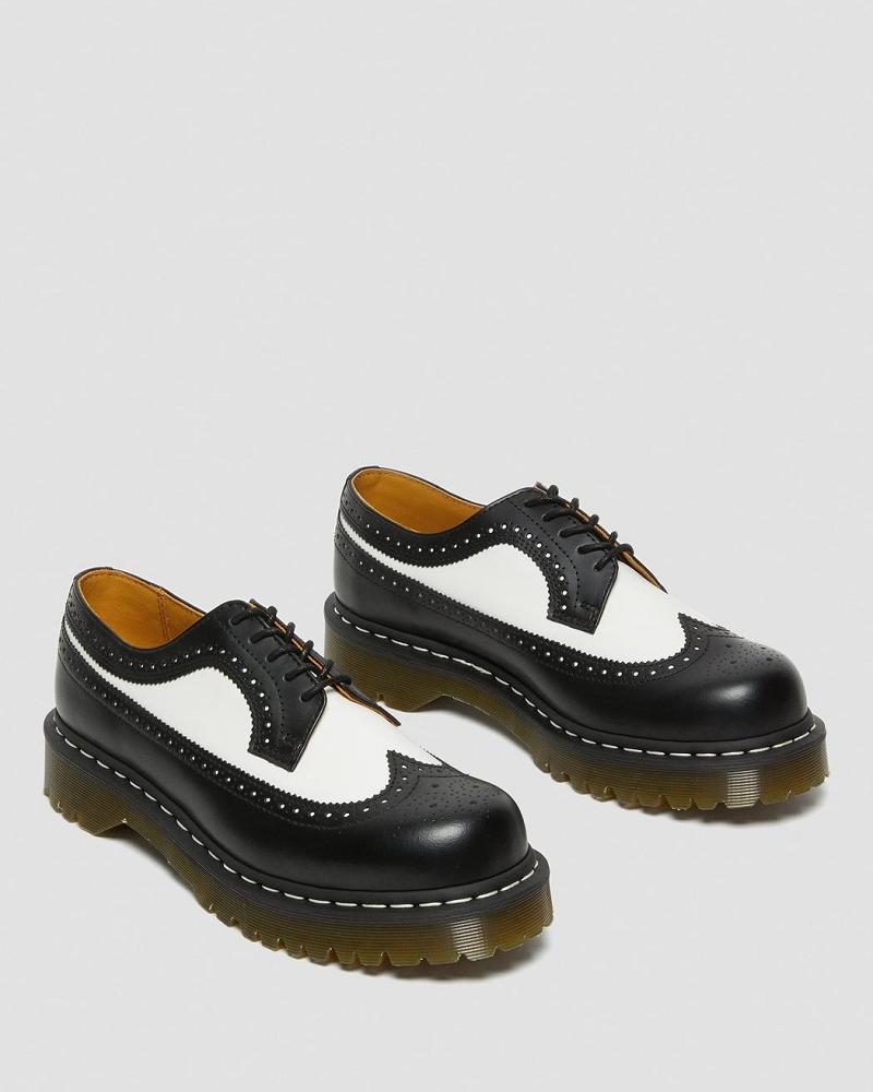 Zapatos Oxford Dr Martens 3989 Bex Smooth Cuero Brogue Hombre Negros | MX 204JPQ